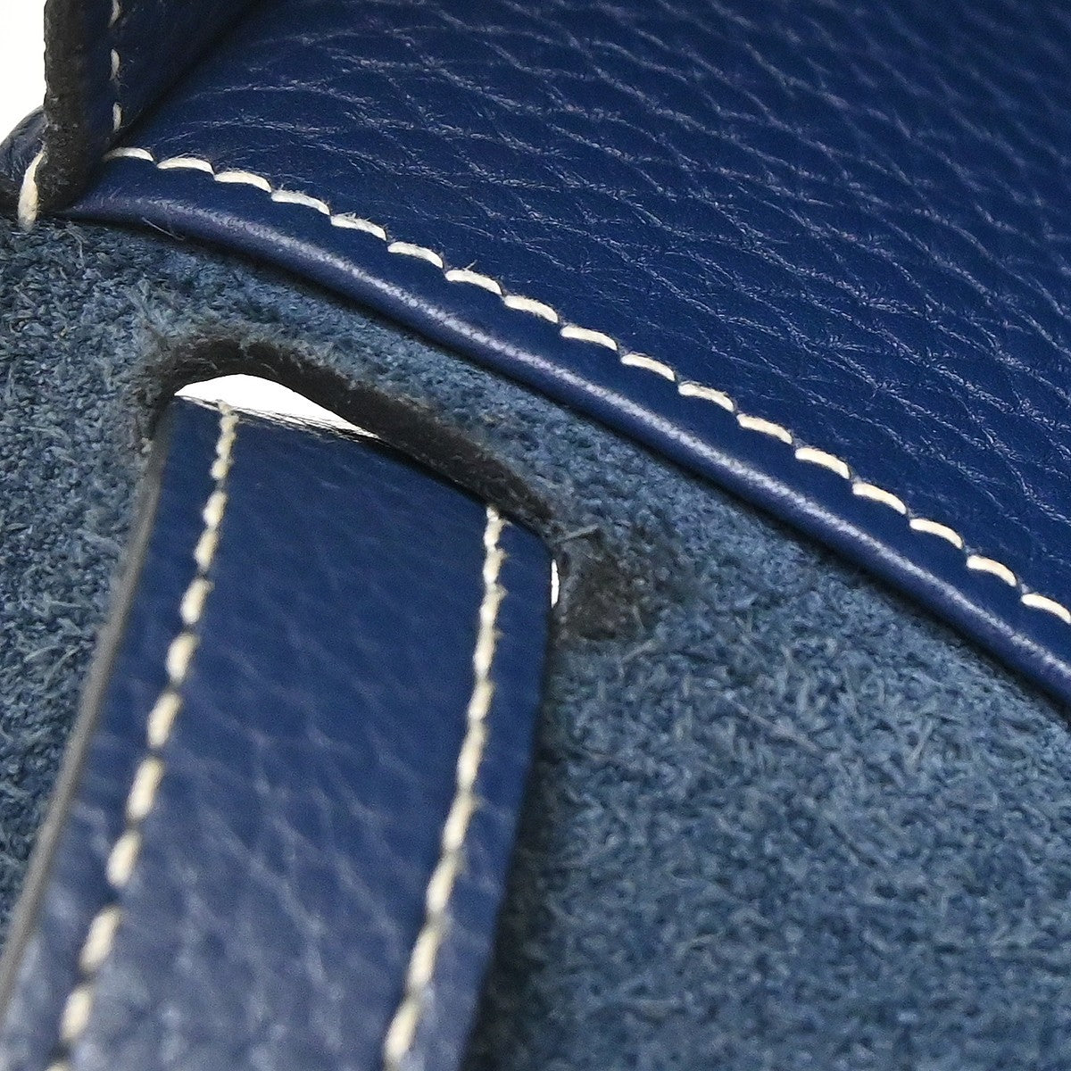 Hermes Halzan Clémence Blue Leather Tote Bag Bag (Pre-Owned)