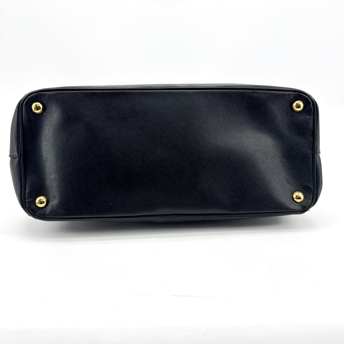 Prada Galliera Saffiano Leather Black Leather Handbag (Pre-Owned)