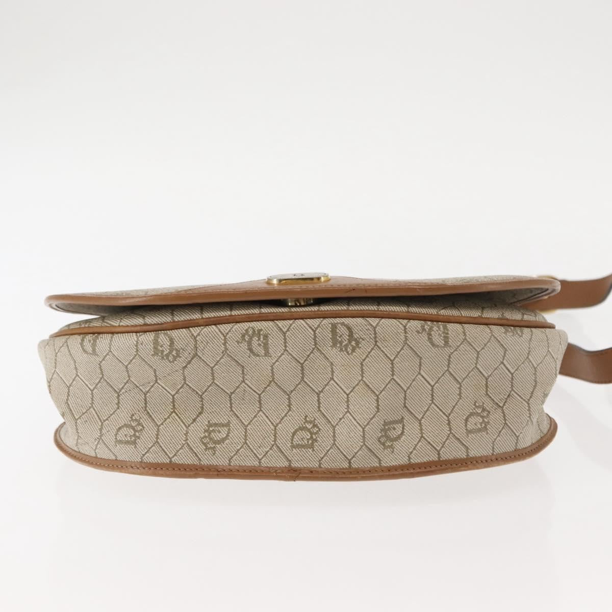 Christian Dior Vintage Honeycomb Flap Coated Canvas Beige Canvas Bag (Pre-Owned)