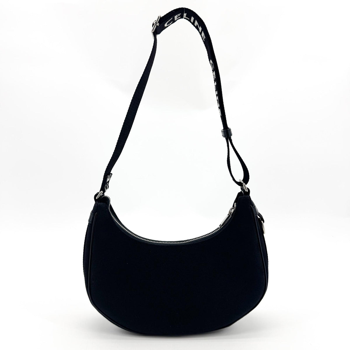 Celine Ava Triomphe Coated Canvas Black Textile Handbag (Pre-Owned)