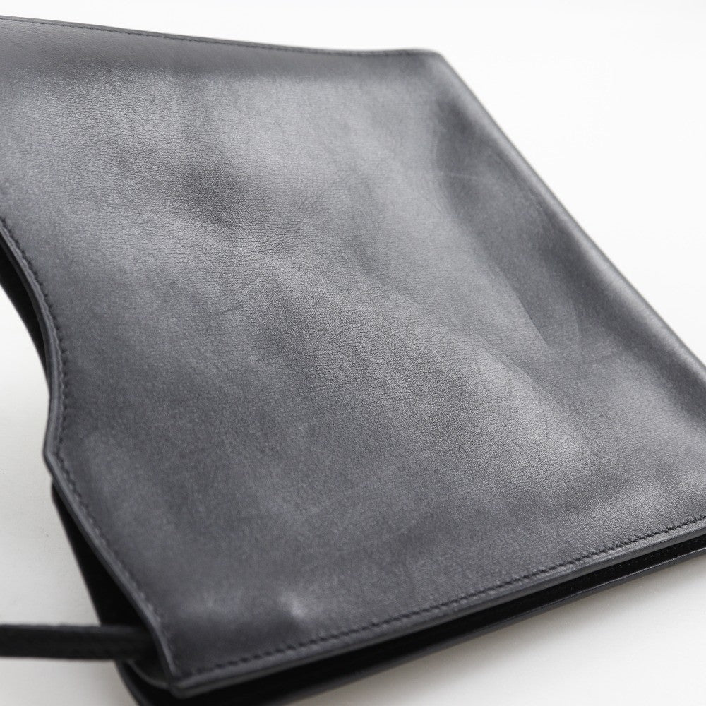 Hermes Onimaitou Leather Black Leather Shoulder Bag Bag (Pre-Owned)