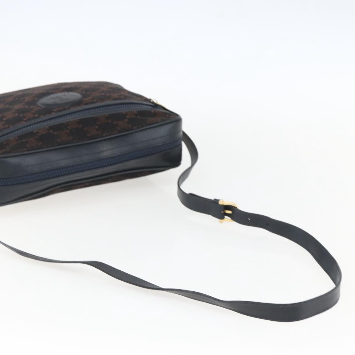 Celine C Macadam Shoulder Suede Navy Suede Shoulder Bag Bag (Pre-Owned)