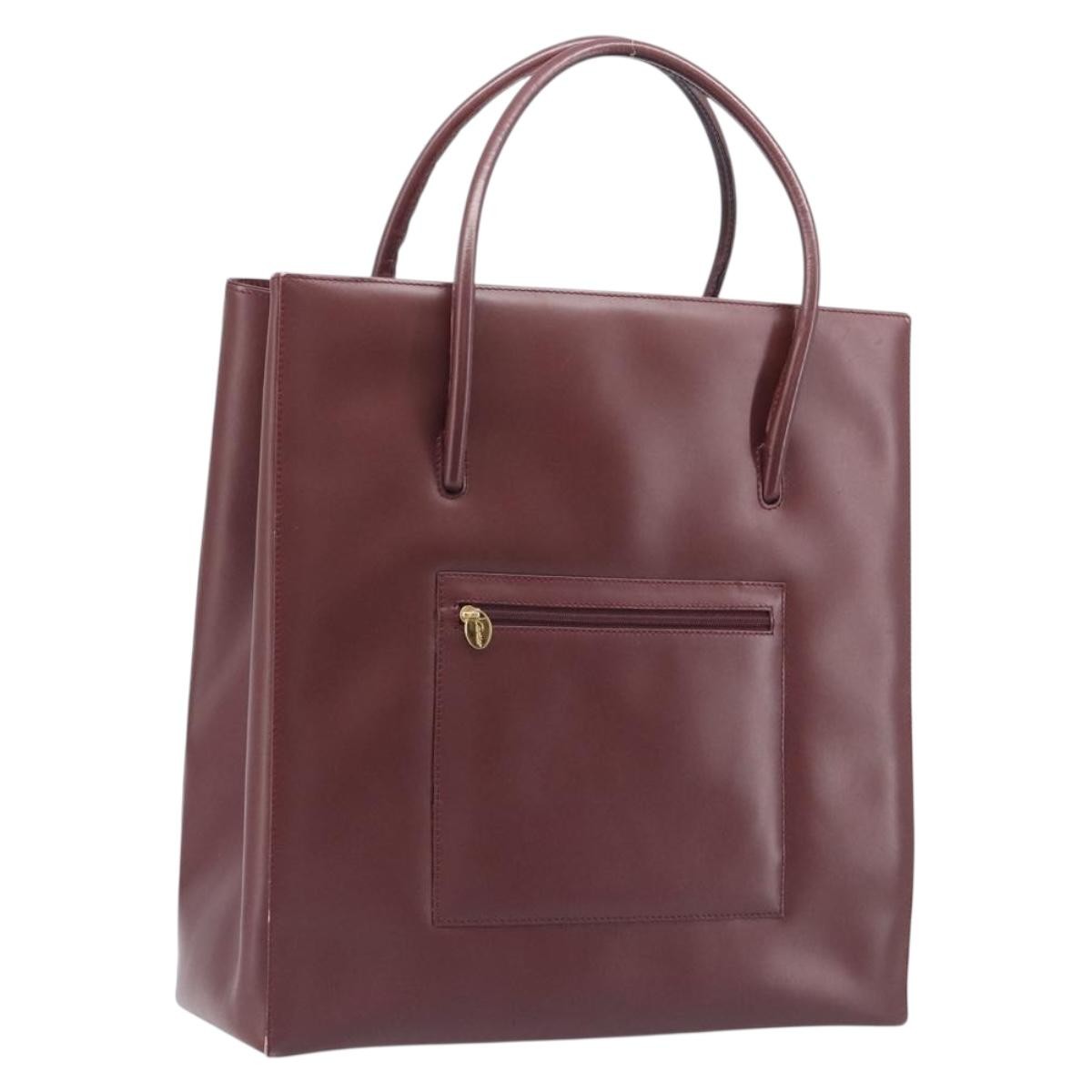 Cartier Must Line Leather Burgundy Leather Handbag (Pre-Owned)