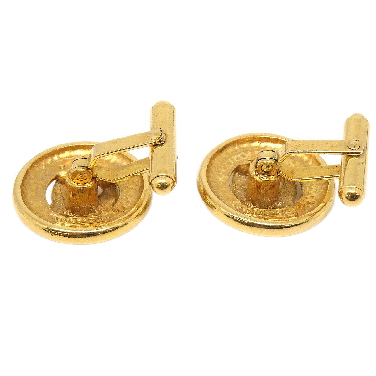 Chanel Logo Button Metal Gold Gold_Plated Cufflinks Jewelry (Pre-Owned)