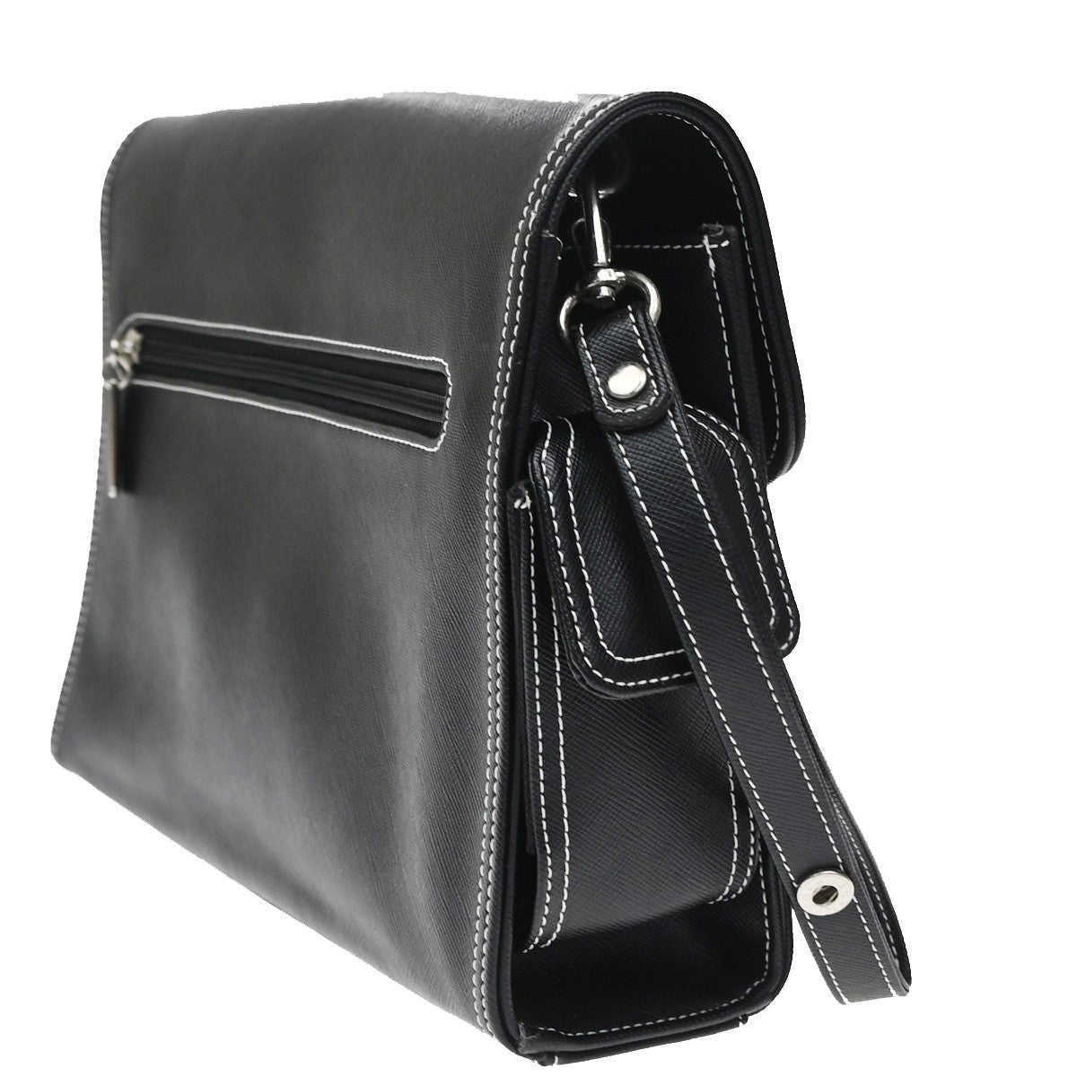 Saint Laurent Front Logo Plaque Convertible Clutch Leather Black Leather Clutche & Pouche Bag (Pre-Owned)