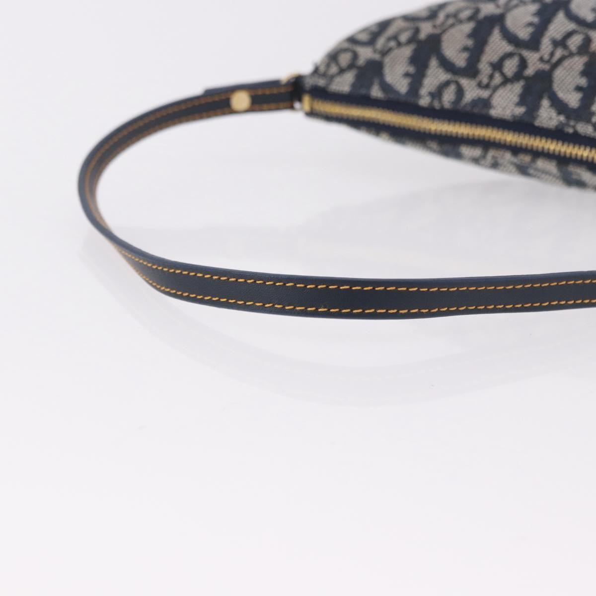 Christian Dior Vintage Saddle Bag Canvas Navy Canvas Clutche & Pouche Bag (Pre-Owned)