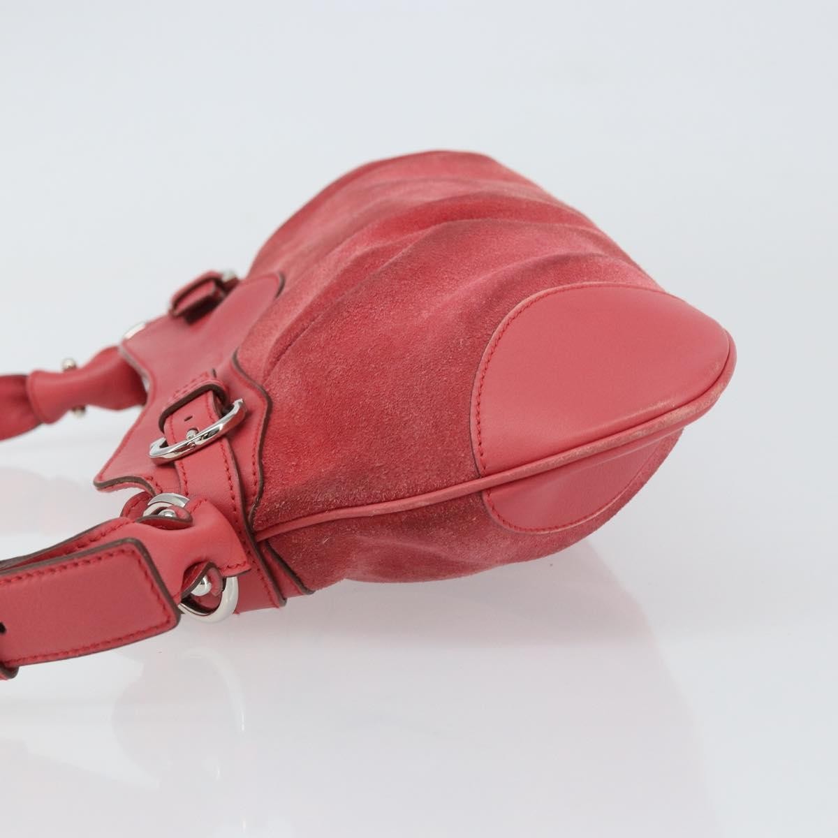 Salvatore Ferragamo Gancini Suede Pink Suede Shoulder Bag Bag (Pre-Owned)
