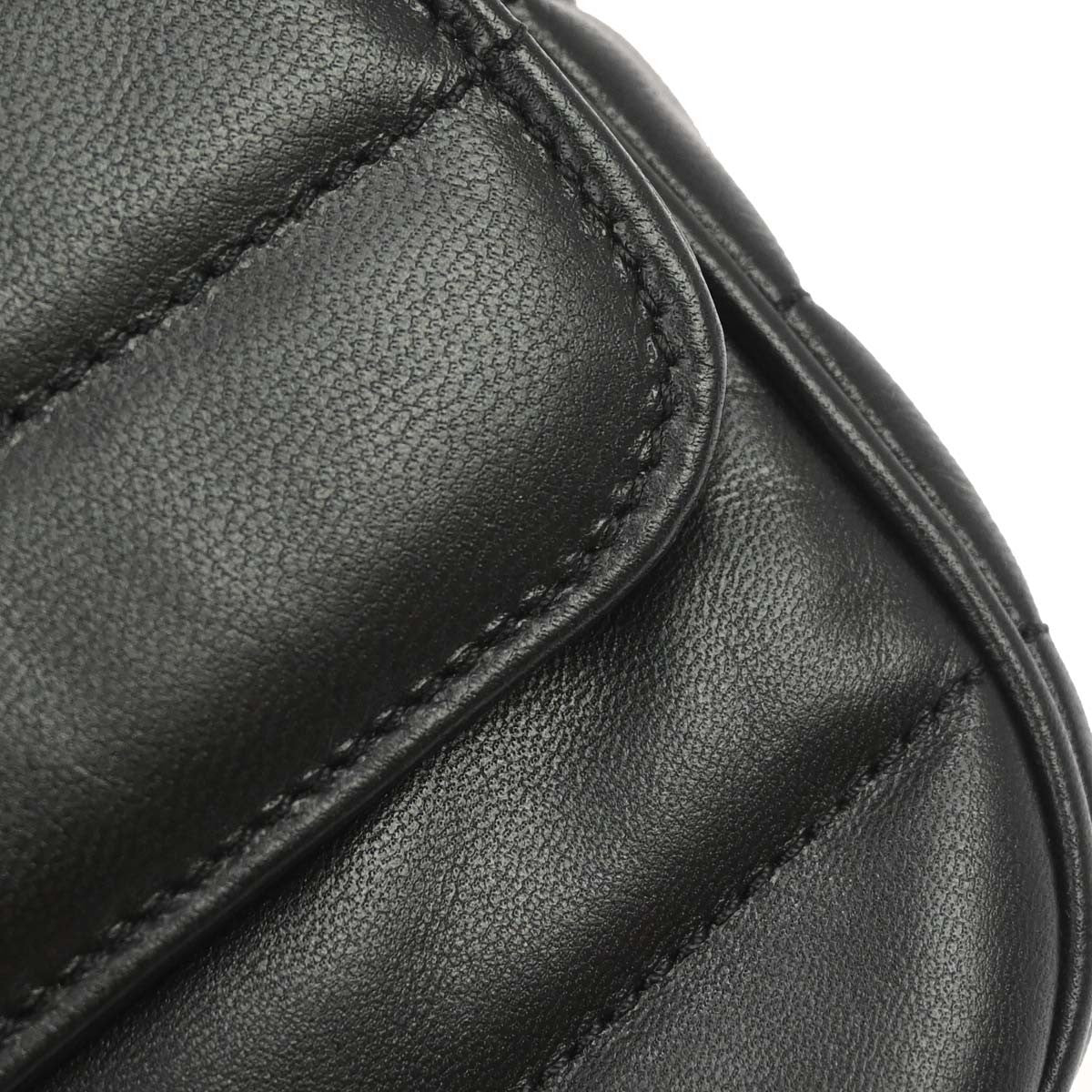 Celine Logo Chain Flap Quilted Goatskin Black Leather Shoulder Bag Bag (Pre-Owned)