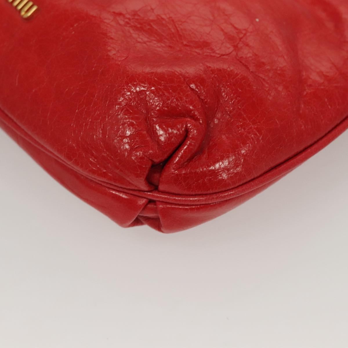 Miu Miu Zip Wristlet Leather Red Leather Clutche & Pouche Bag (Pre-Owned)
