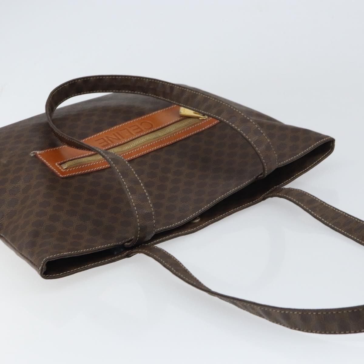 Celine Vintage Macadam Canvas Brown Canvas Tote Bag Bag (Pre-Owned)