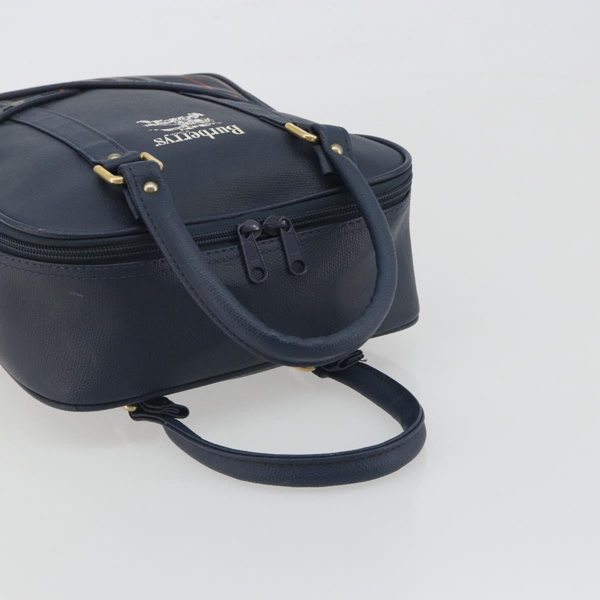 Burberry Nova Check Nova Check Canvas And Leather Navy Leather Handbag (Pre-Owned)
