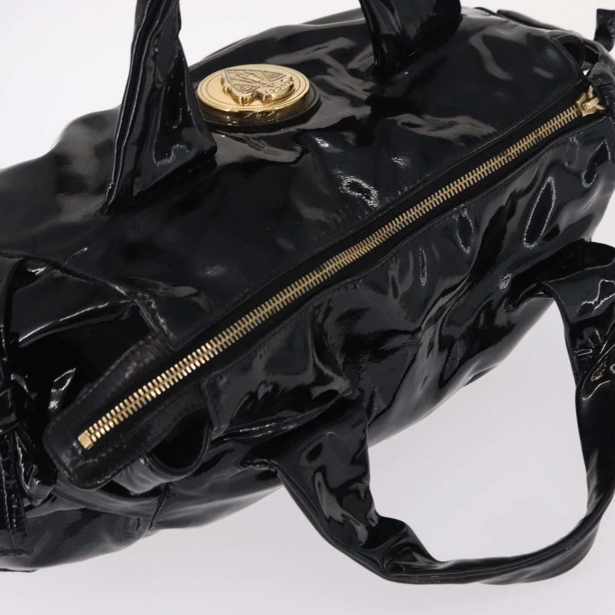 Gucci Hysteria Convertible Top Handle Patent Black Patent_Leather Handbag (Pre-Owned)