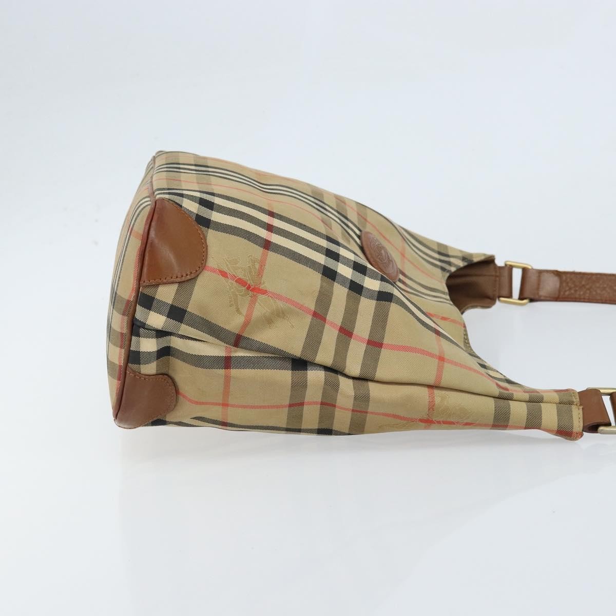 Burberry Nova Check Canvas And Leather Beige Canvas Shoulder Bag Bag (Pre-Owned)