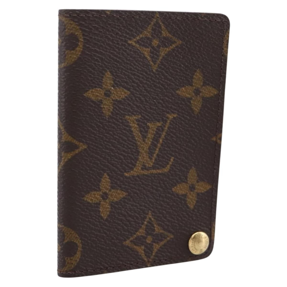 Louis Vuitton Porte Cartes Pression Card Case Monogram Canvas Brown Canvas Card Holders Accessory (Pre-Owned)