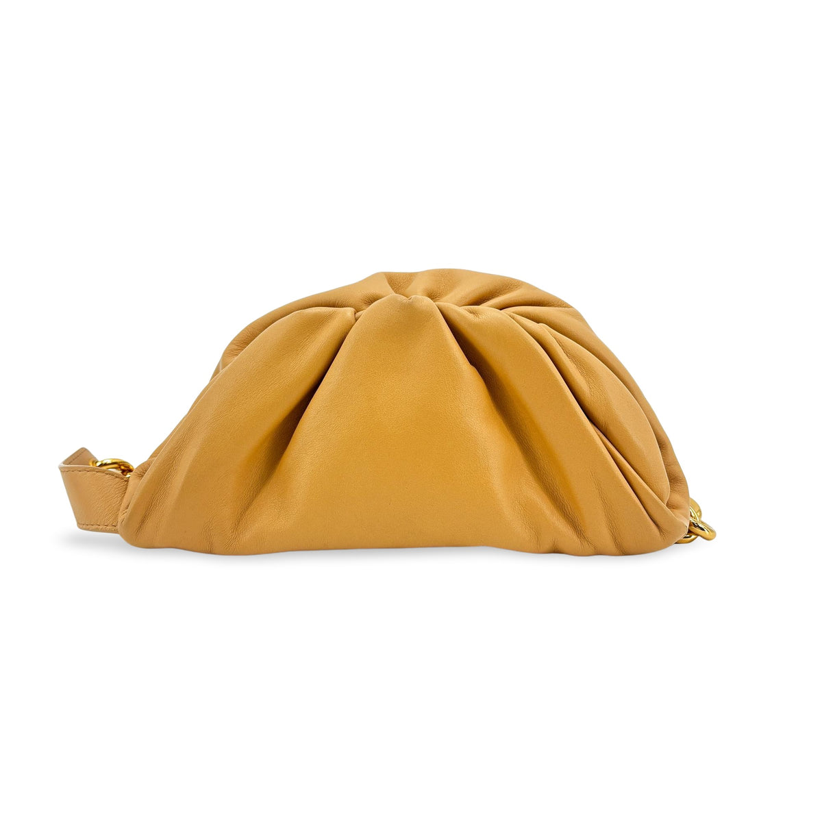 Bottega Veneta The Chain Pouch Leather Yellow Leather Clutche & Pouche Bag (Pre-Owned)