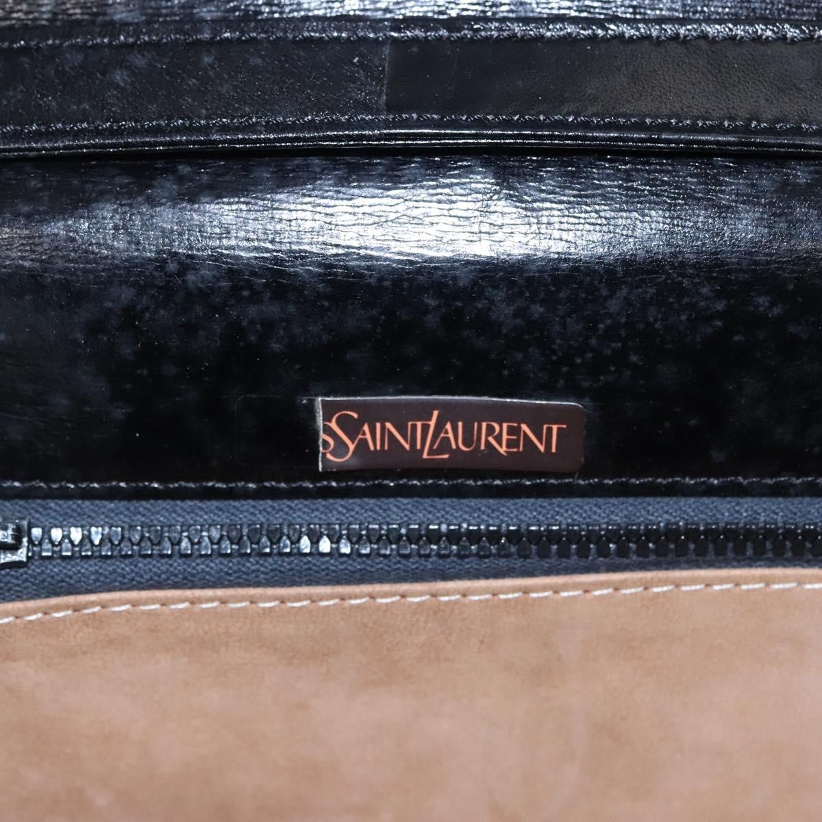 Saint Laurent Vintage Leather Black Leather Handbag (Pre-Owned)