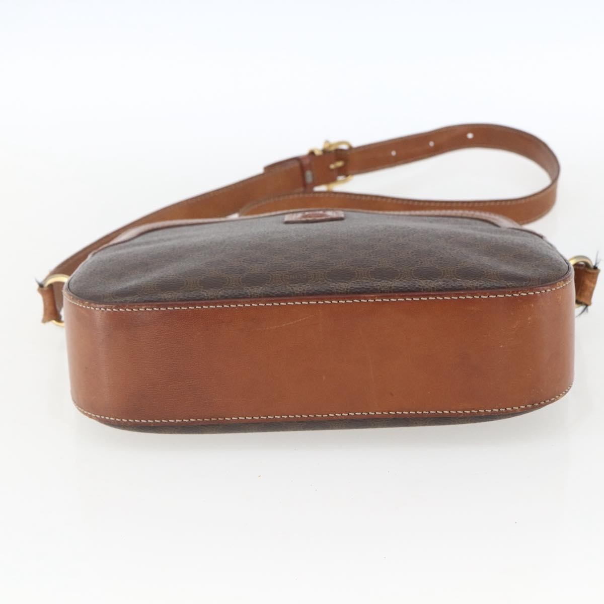 Celine Vintage Macadam Canvas And Leather Brown Canvas Shoulder Bag Bag (Pre-Owned)