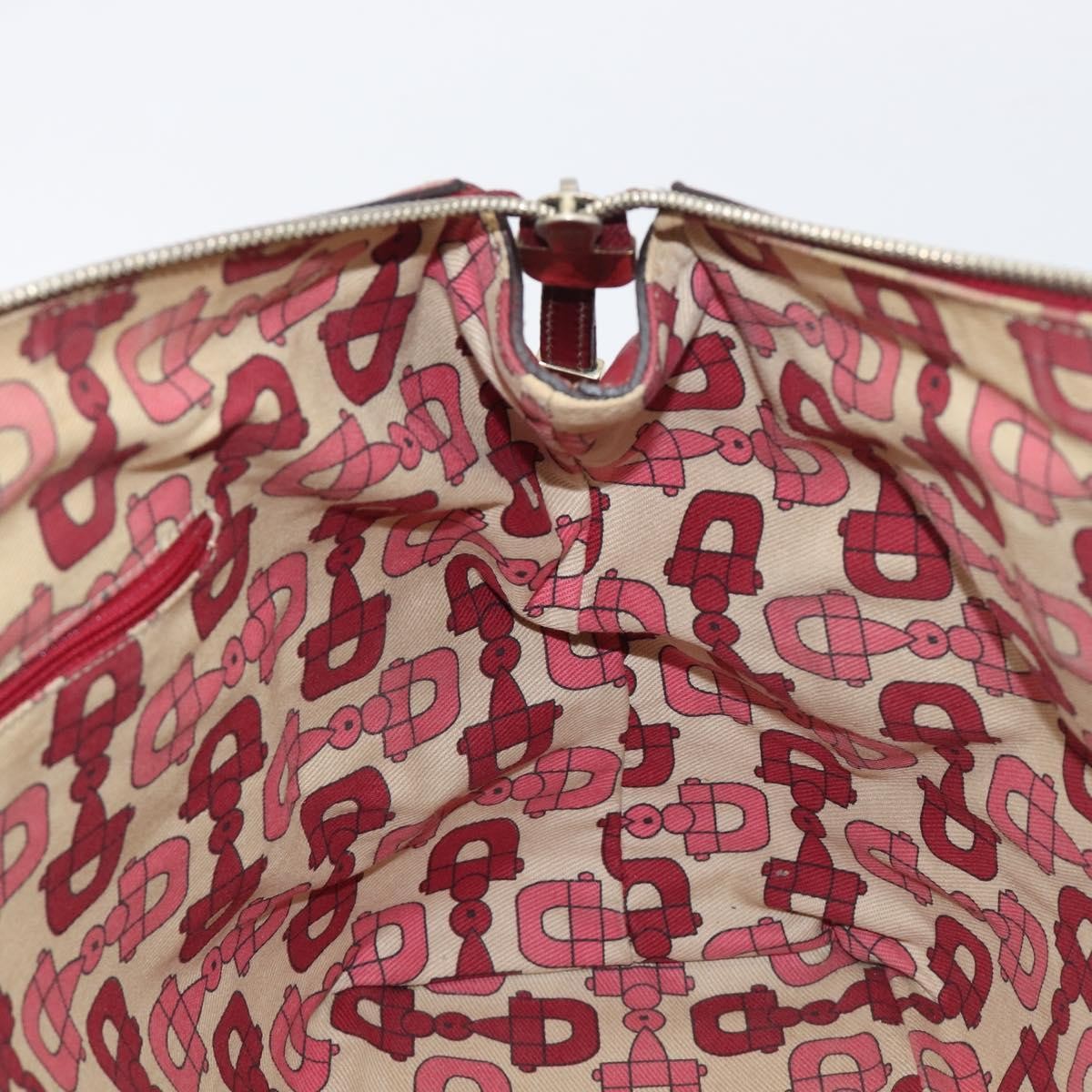 Gucci Princy Boston Guccissima Leather Red Leather Handbag (Pre-Owned)