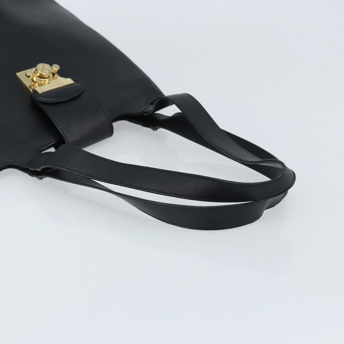 Salvatore Ferragamo Vintage Leather Black Leather Tote Bag Bag (Pre-Owned)
