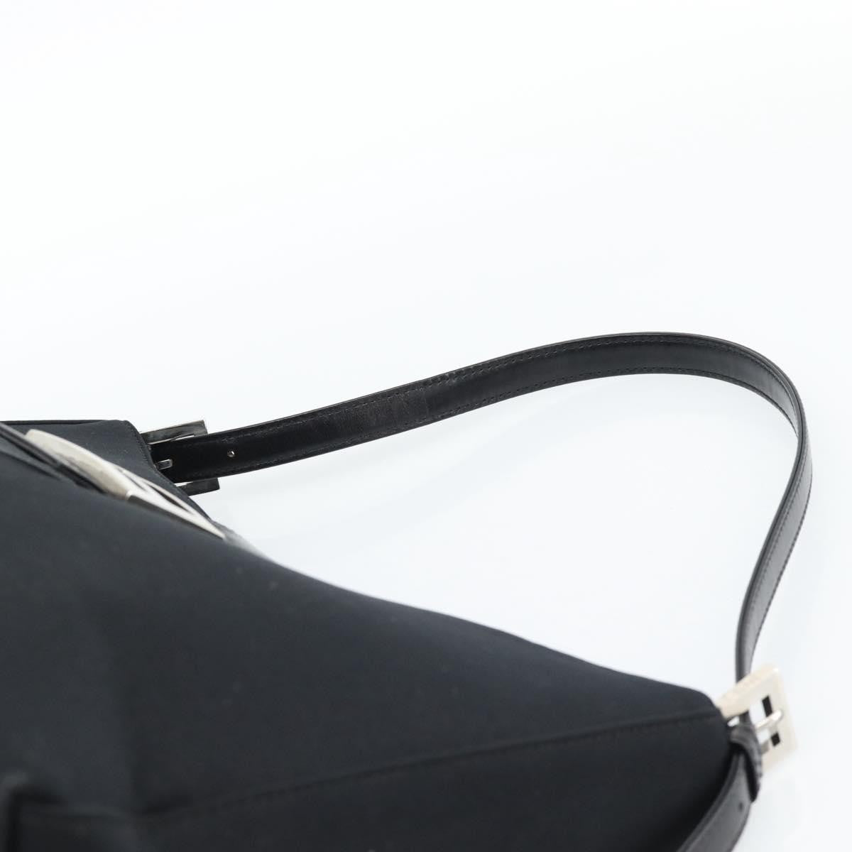 Fendi Mamma Baguette Canvas Black Cotton Shoulder Bag Bag (Pre-Owned)