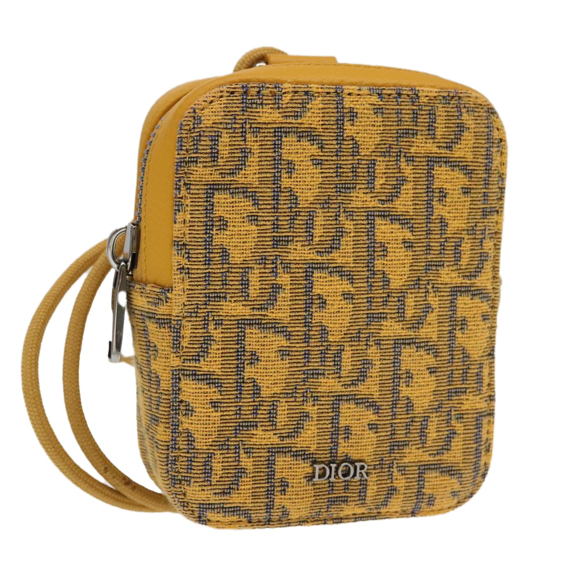 Christian Dior Vintage Trotter Canvas Yellow Canvas Clutche & Pouche Bag (Pre-Owned)