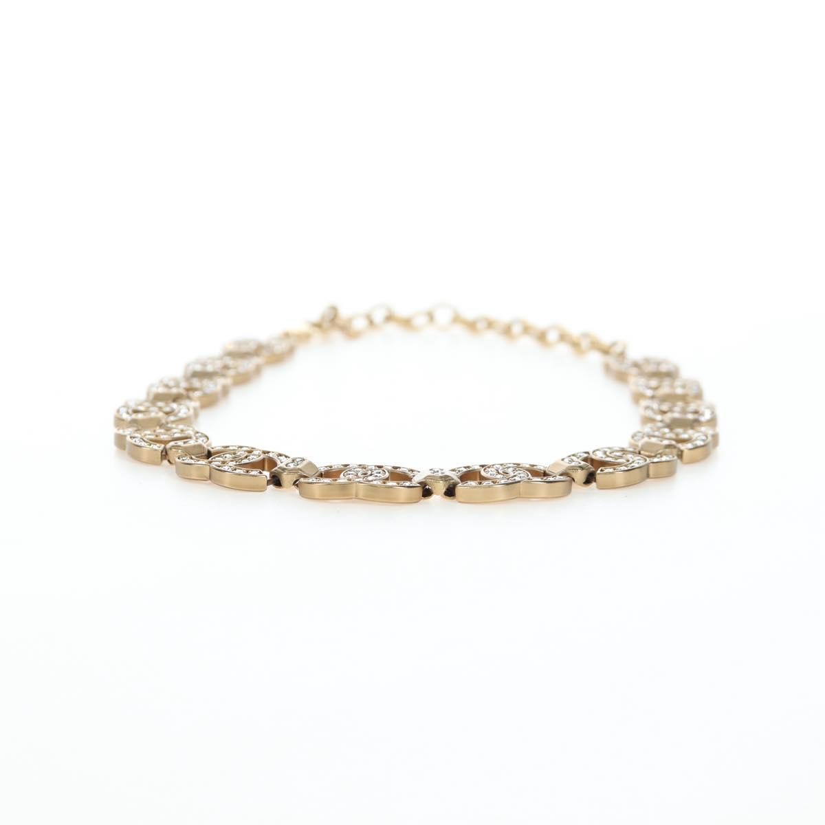 Chanel Cc Link Choker Metal With Crystals Gold Metal Necklace Jewelry (Pre-Owned)