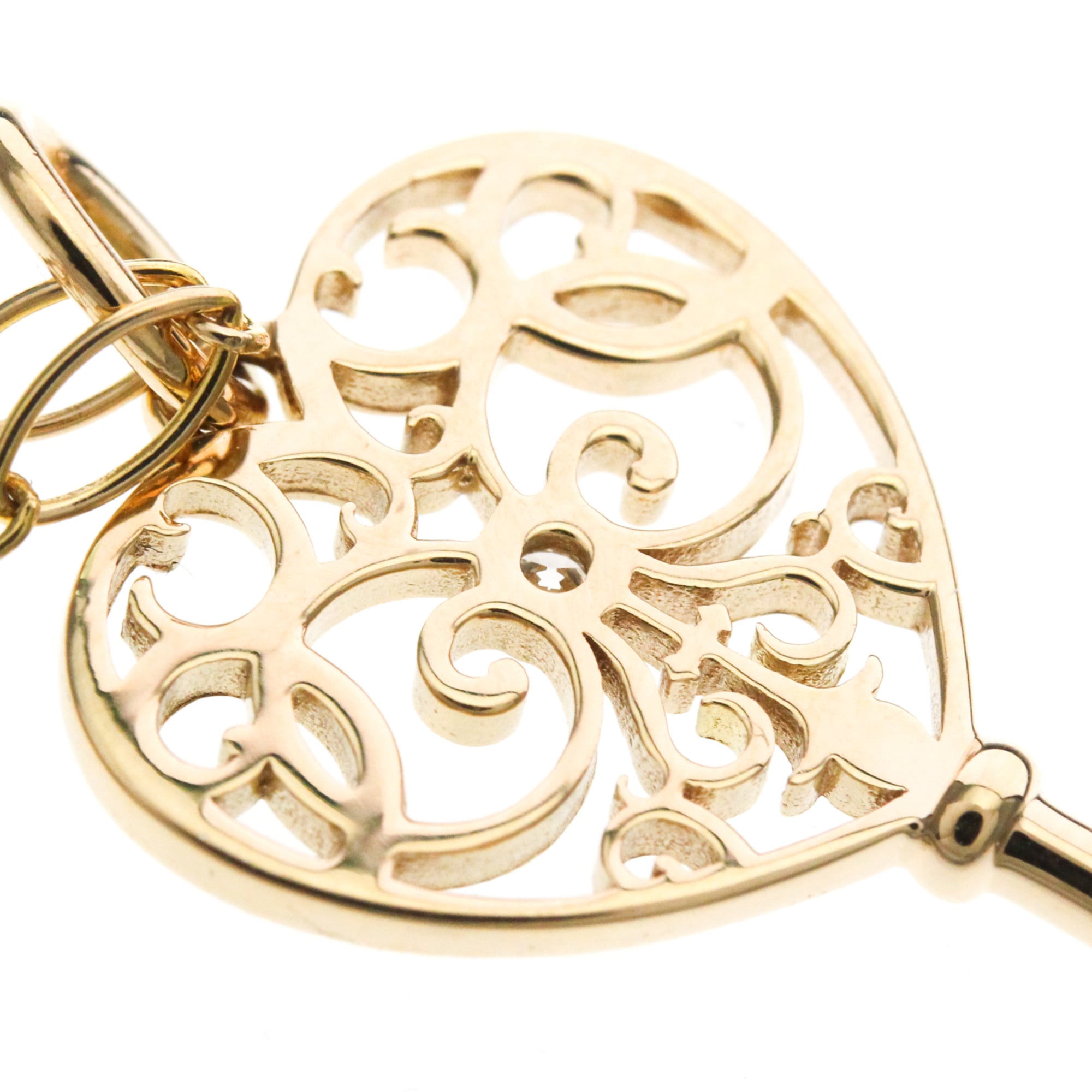Tiffany & Co. Enchant Heart Key Pendant 18K Rose Gold With Diamond Gold Pink_Gold Necklace Jewelry (Pre-Owned)