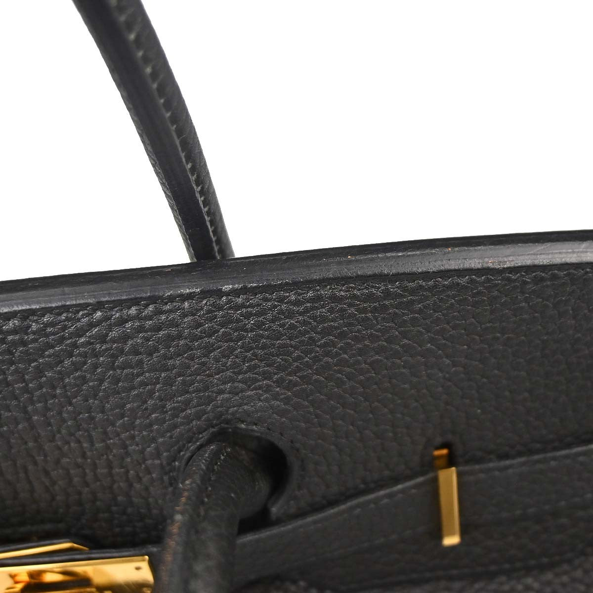 Hermes Birkin Black Togo With Gold Hardware Black Calfskin Handbag (Pre-Owned)