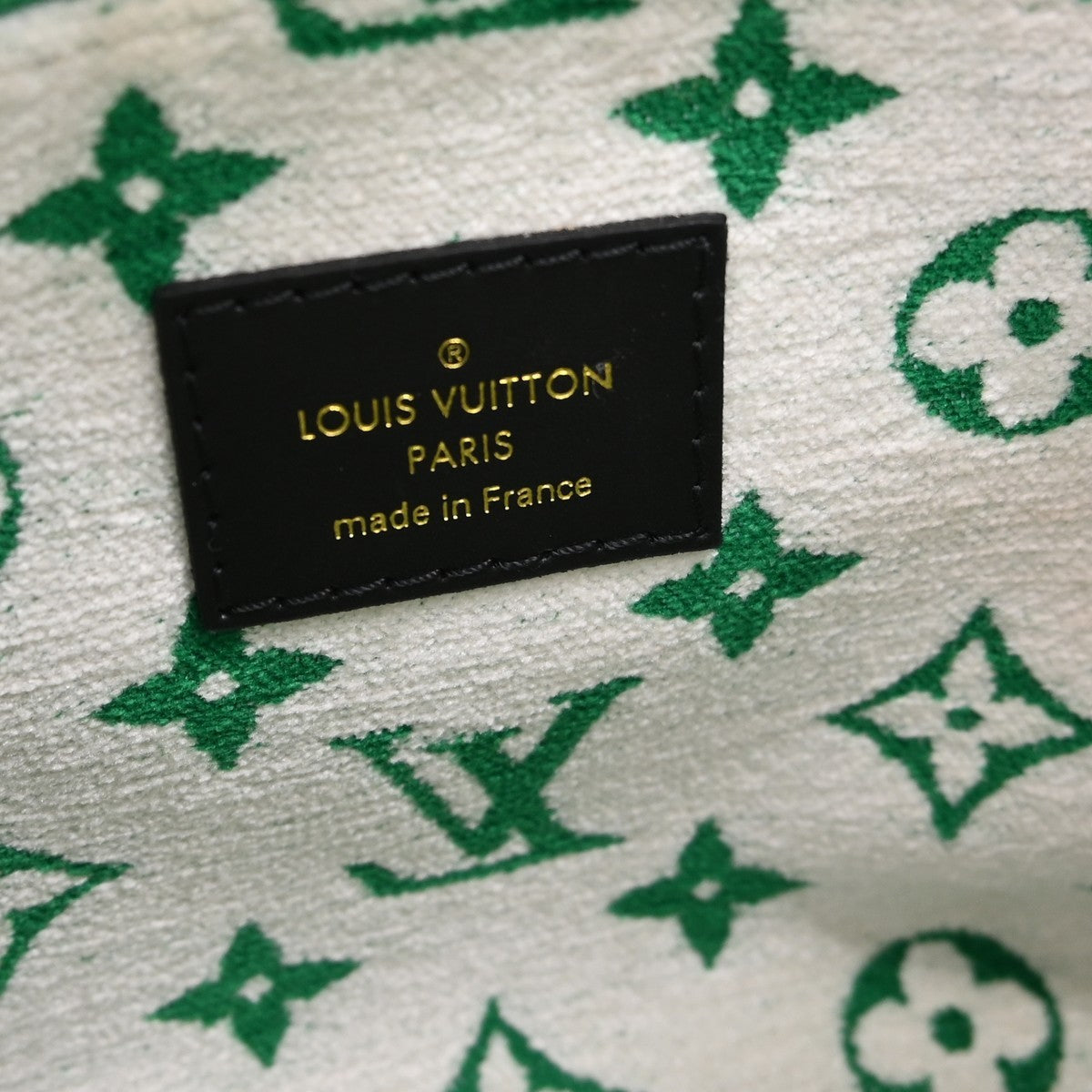 Louis Vuitton Onthego Tote Lv Match Monogram Jacquard Velvet Green Velvet Tote Bag Bag (Pre-Owned)