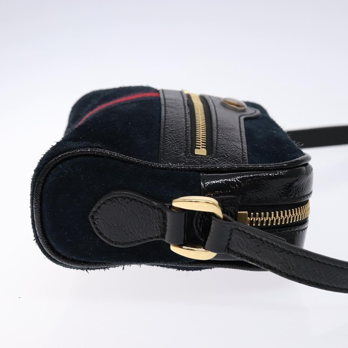 Gucci Ophidia Suede Navy Suede Shoulder Bag Bag (Pre-Owned)