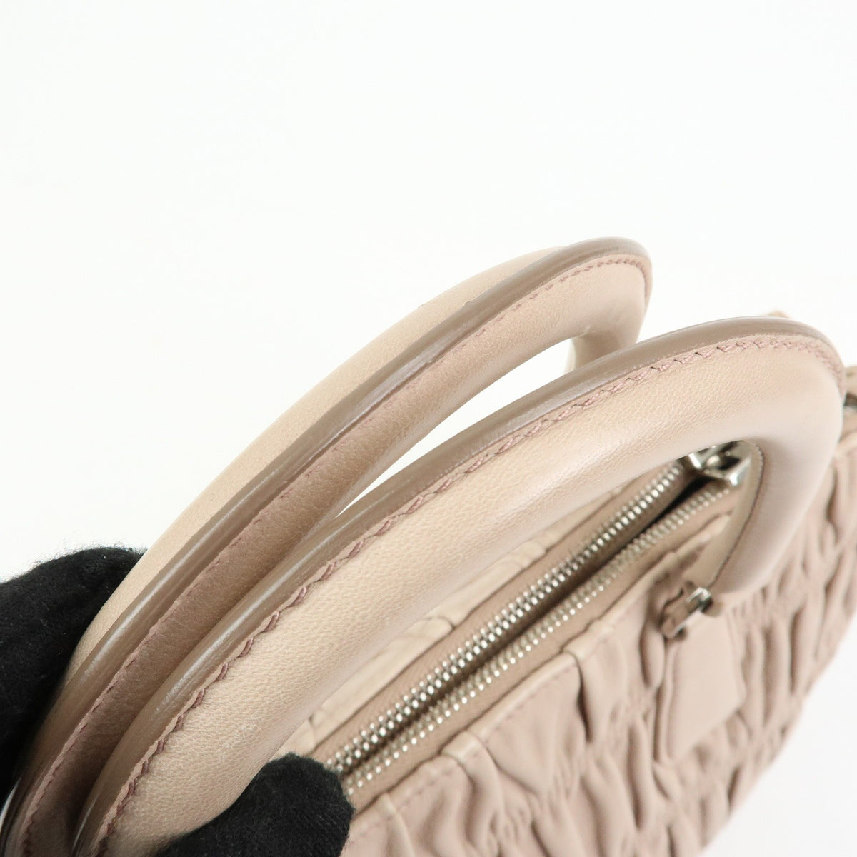 Prada Gaufre Nappa Leather Beige Leather Tote Bag Bag (Pre-Owned)