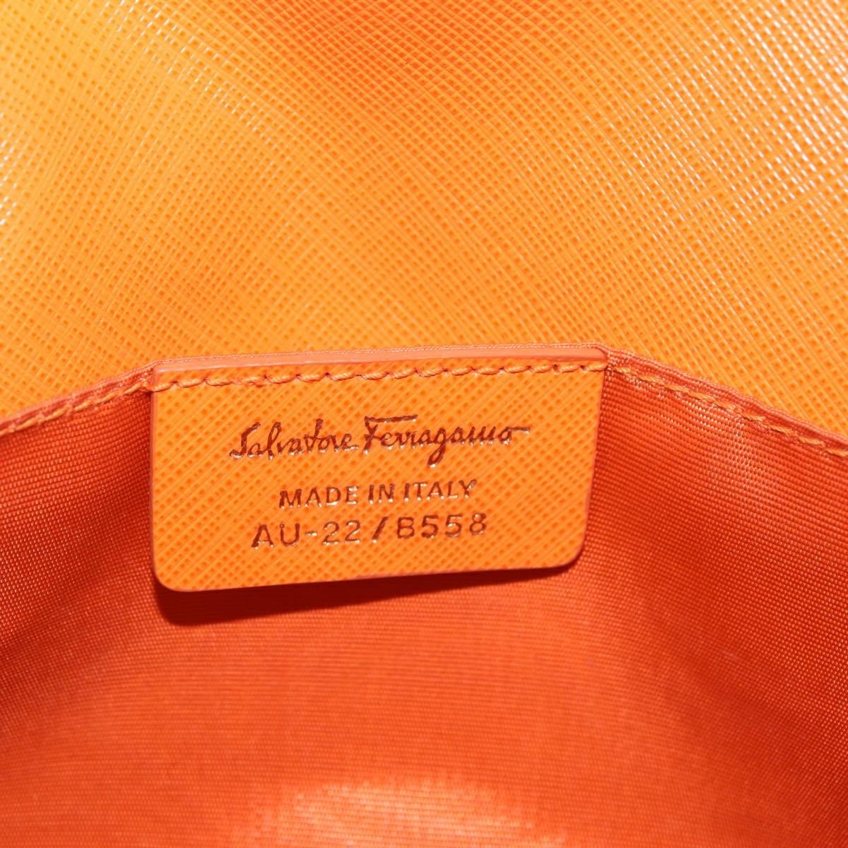 Salvatore Ferragamo Vala Leather Orange Leather Shoulder Bag Bag (Pre-Owned)