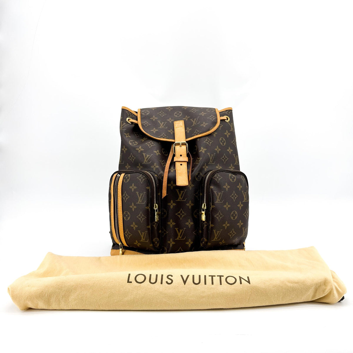 Louis Vuitton Bosphore Monogram Canvas Brown Canvas Backpack Bag (Pre-Owned)