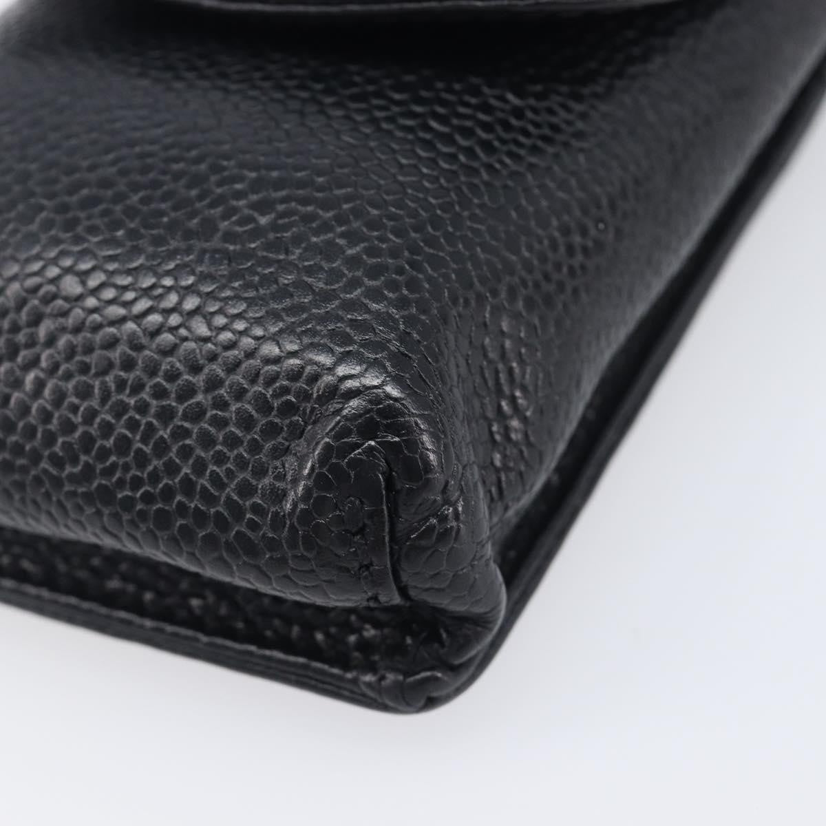 Chanel Cigarette Case Caviar Black Leather Clutche & Pouche Bag (Pre-Owned)