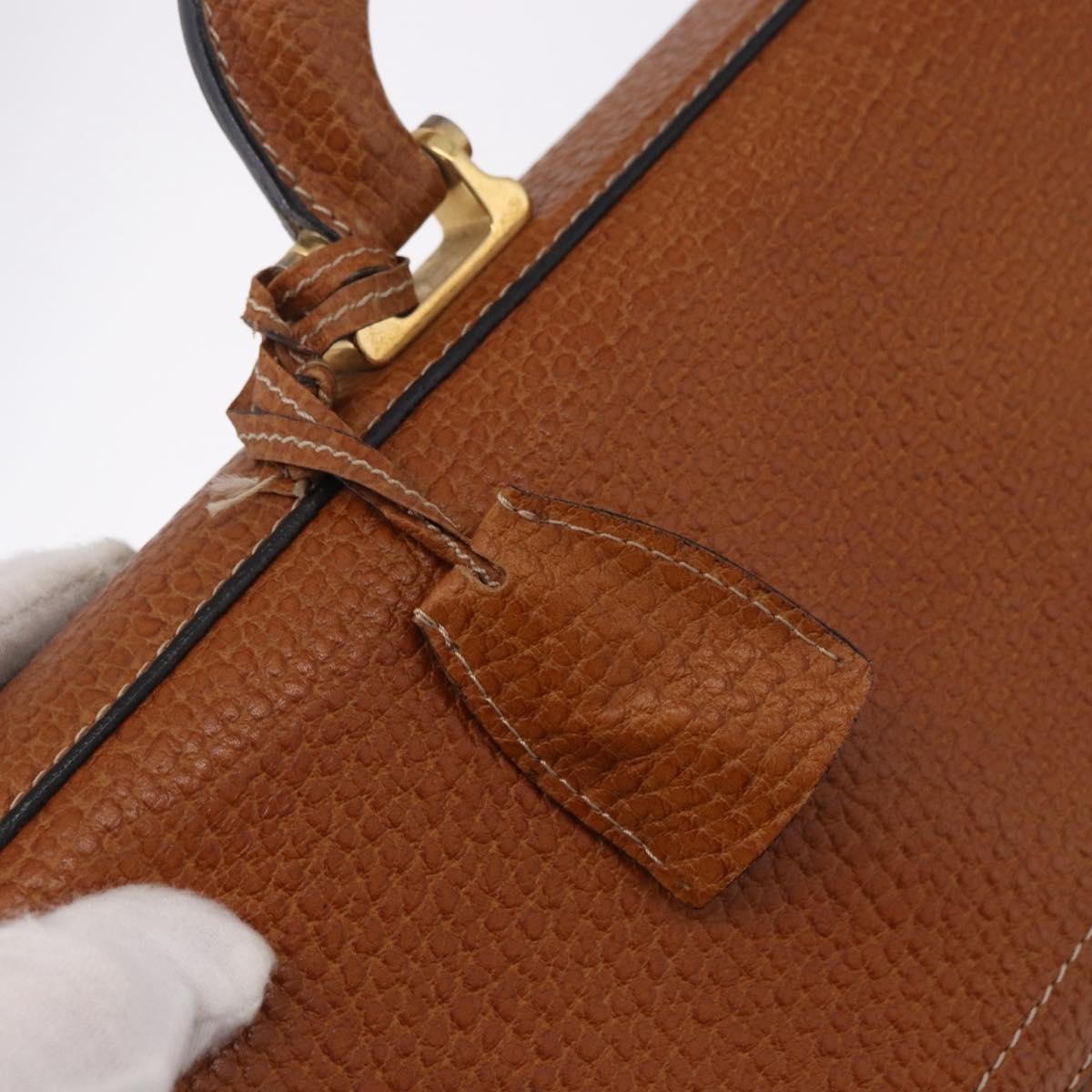 Loewe Anagram Business Leather Brown Leather Briefcase Bag (Pre-Owned)