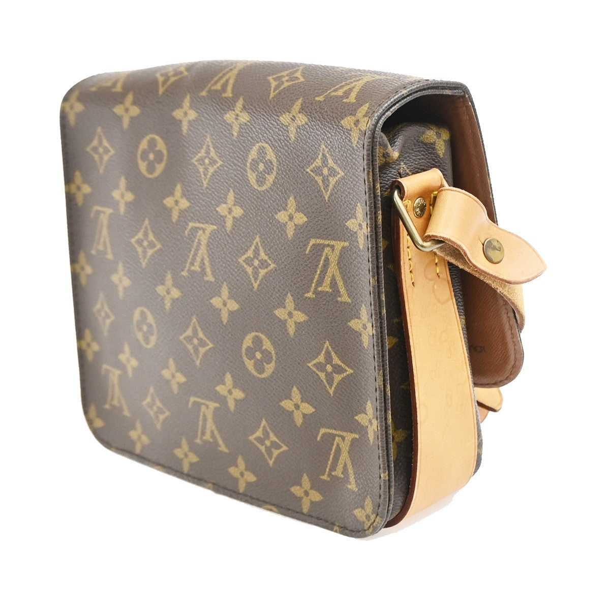 Louis Vuitton Cartouchiere Monogram Canvas Brown Canvas Handbag (Pre-Owned)
