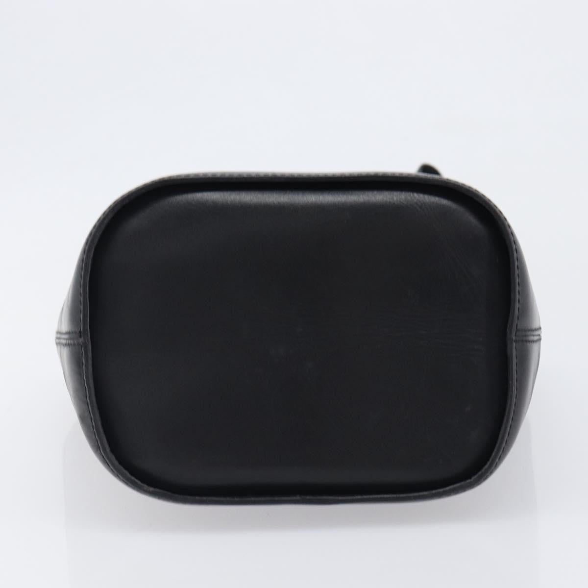 Celine Shoulder Bag Circle Logo Leather Black Leather Shoulder Bag Bag (Pre-Owned)