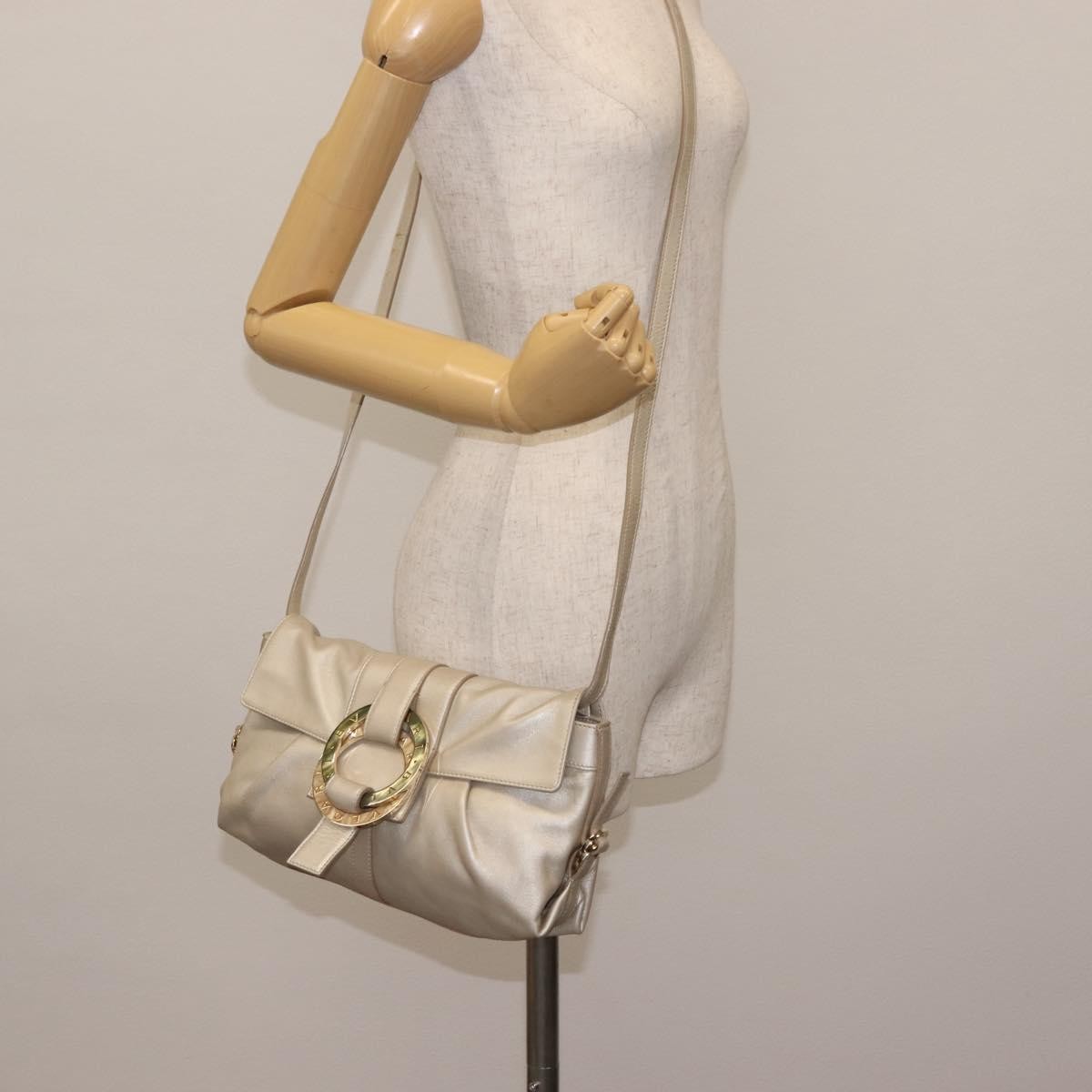 Bvlgari Chandra Flap Leather Silver Leather Bag (Pre-Owned)