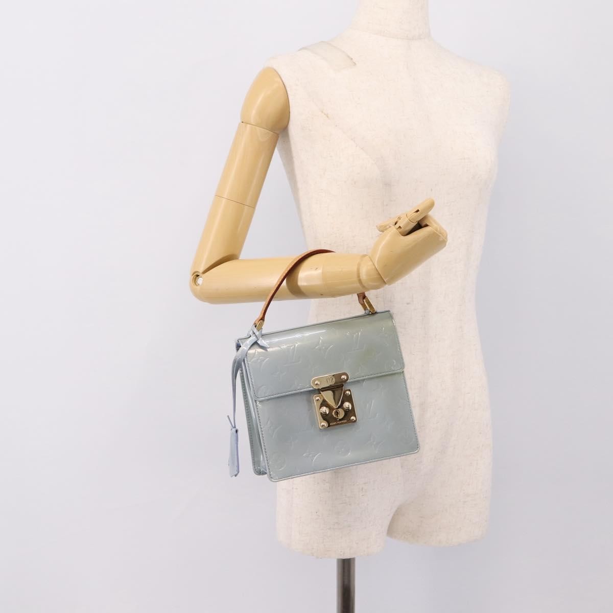 Louis Vuitton Spring Street Nm Patent Leather Blue Patent_Leather Handbag (Pre-Owned)