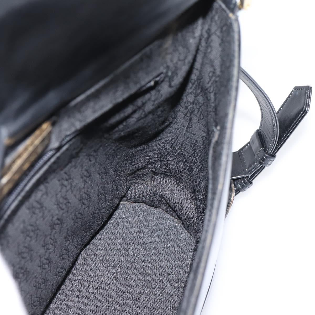 Saint Laurent Vintage Shoulder Bag Leather Black Leather Shoulder Bag Bag (Pre-Owned)