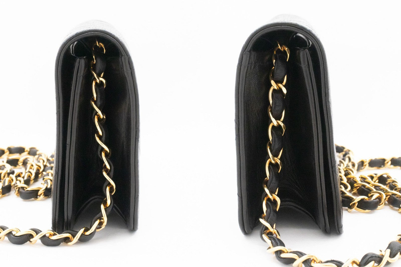 Chanel Vintage Full Flap Quilted Lambskin Black Leather Shoulder Bag Bag (Pre-Owned)
