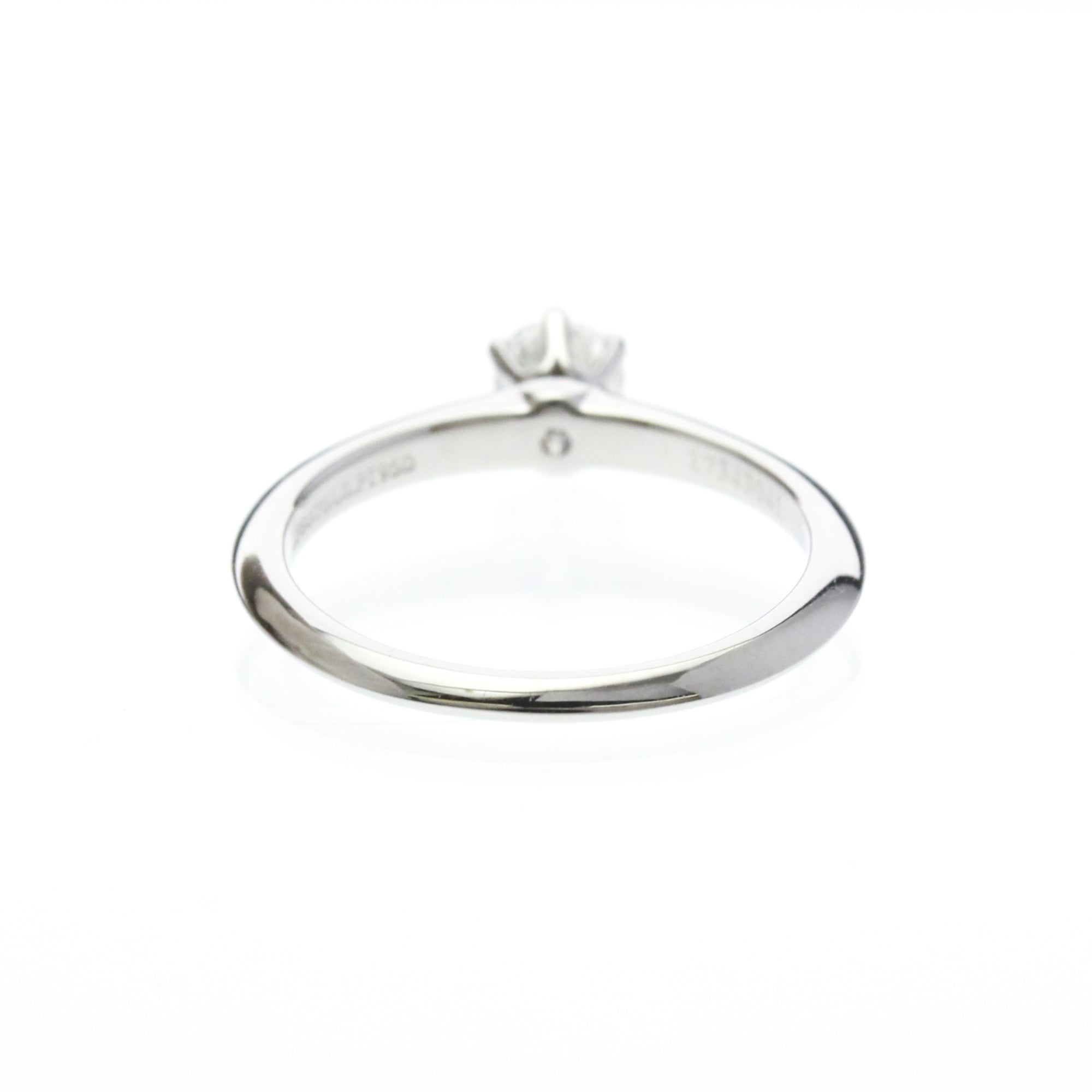 Tiffany & Co. Tiffany Setting Solitaire Platinum With Rbc Diamond Silver Platinum Ring Jewelry (Pre-Owned)