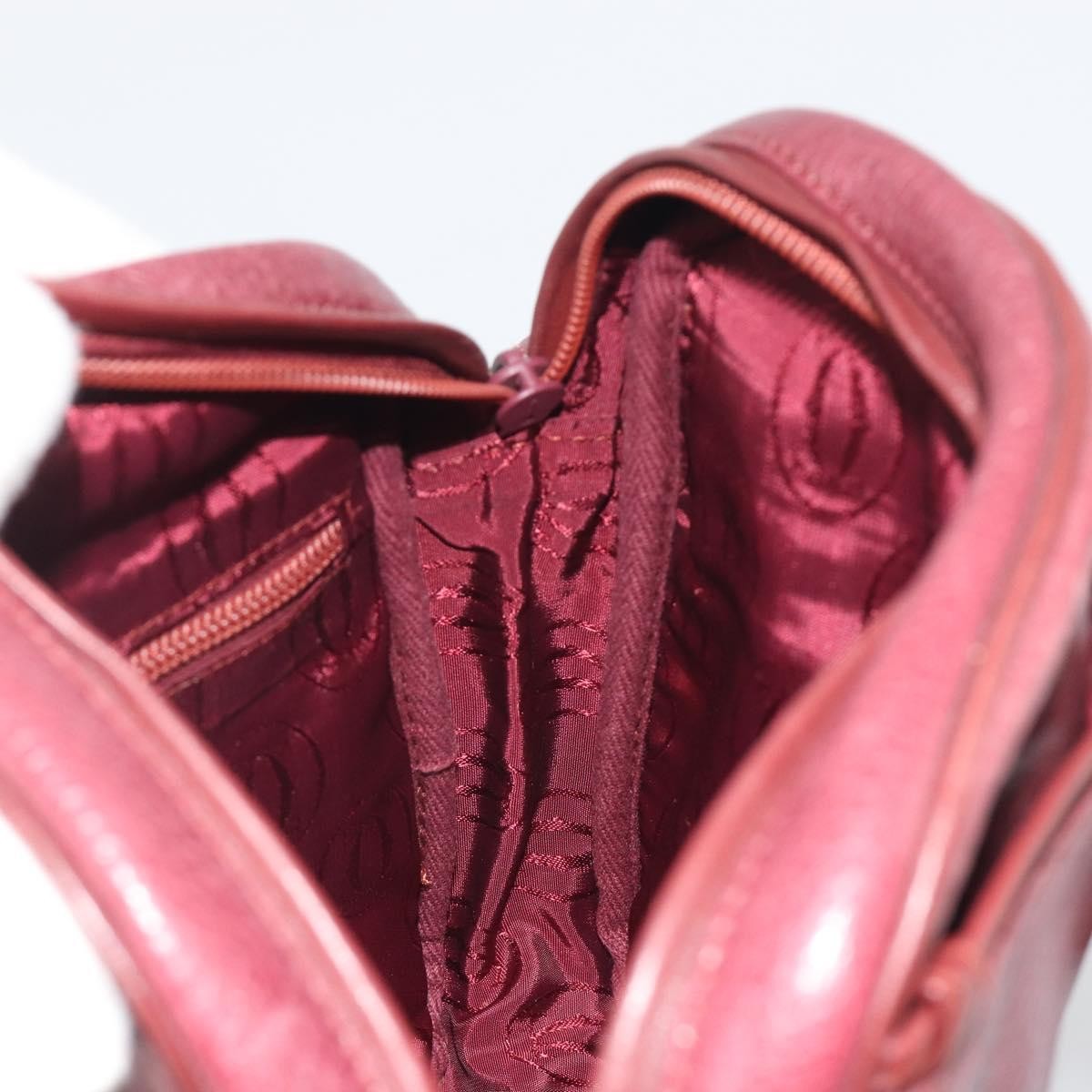 Cartier Tasseled Must De Cartier Leather Burgundy Leather Shoulder Bag Bag (Pre-Owned)
