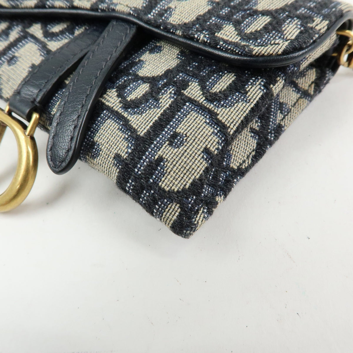Christian Dior Saddle Pouch Leather Beige Canvas Clutche & Pouche Bag (Pre-Owned)