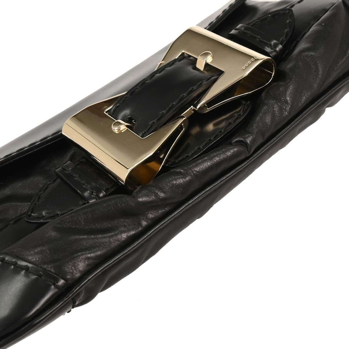 Gucci Vintage Leather Black Leather Handbag (Pre-Owned)