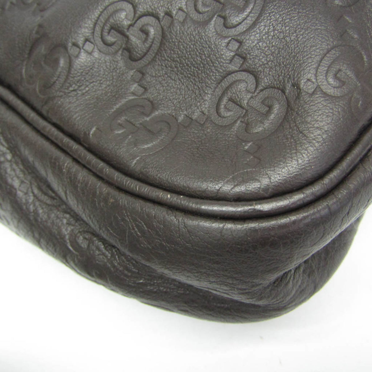 Gucci Convertible Guccissima Leather Brown Leather Briefcase Bag (Pre-Owned)