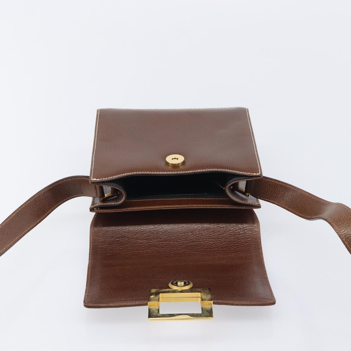 Salvatore Ferragamo Shoulder Bag Leather Brown Leather Shoulder Bag Bag (Pre-Owned)