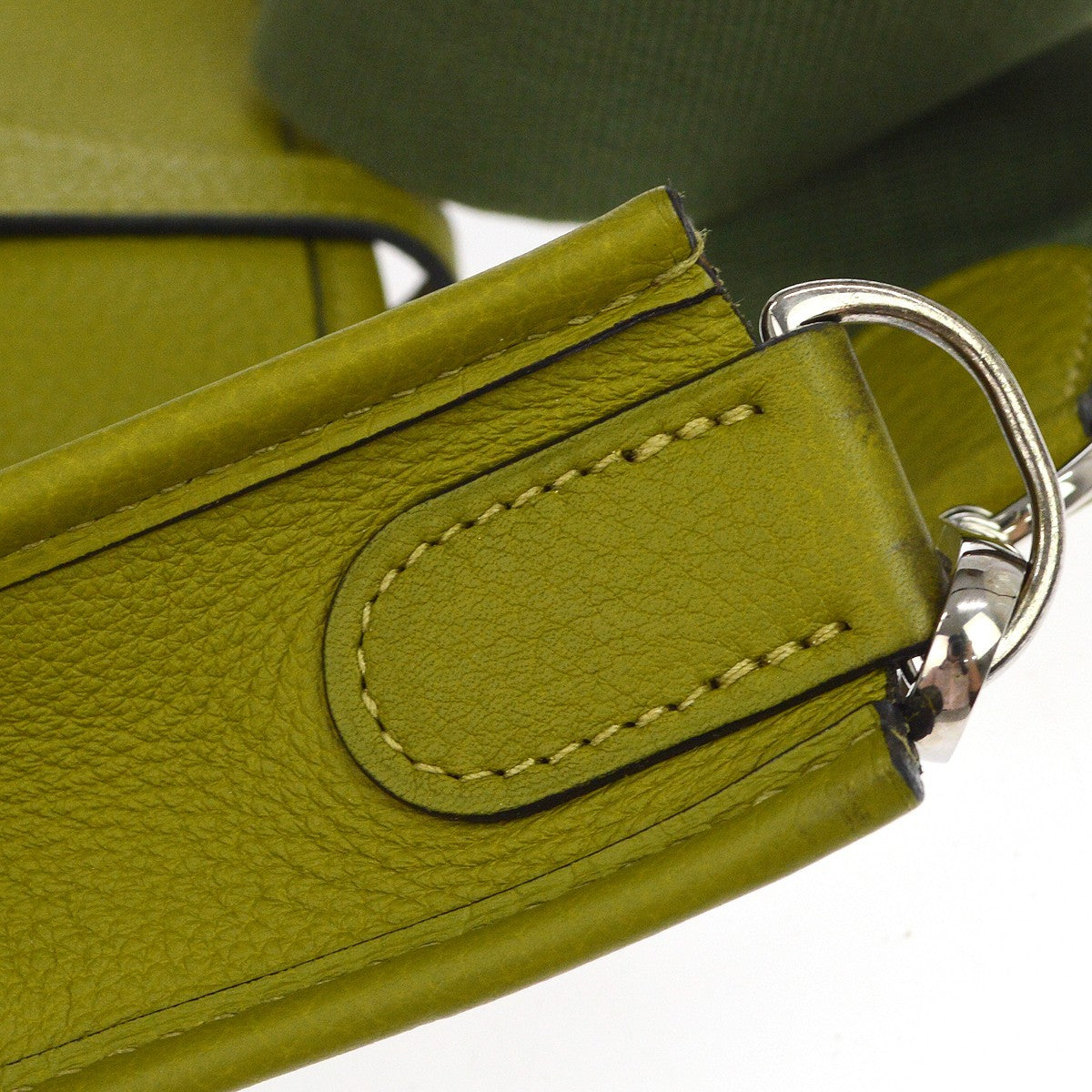 Hermes Evelyne Bag Gen I Clemence Green Leather Handbag (Pre-Owned)