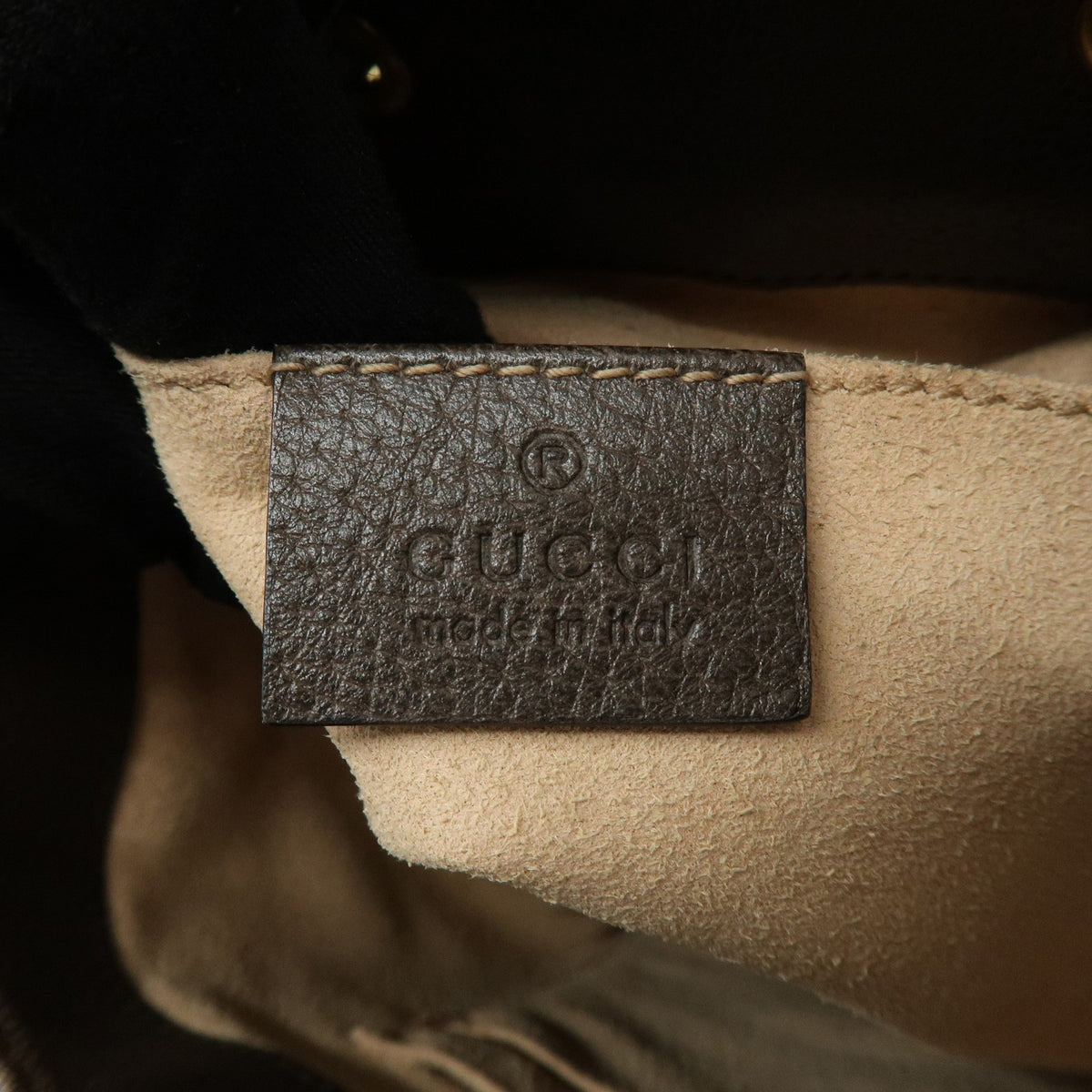Gucci Ophidia Bucket Gg Coated Canvas Beige Canvas Handbag (Pre-Owned)