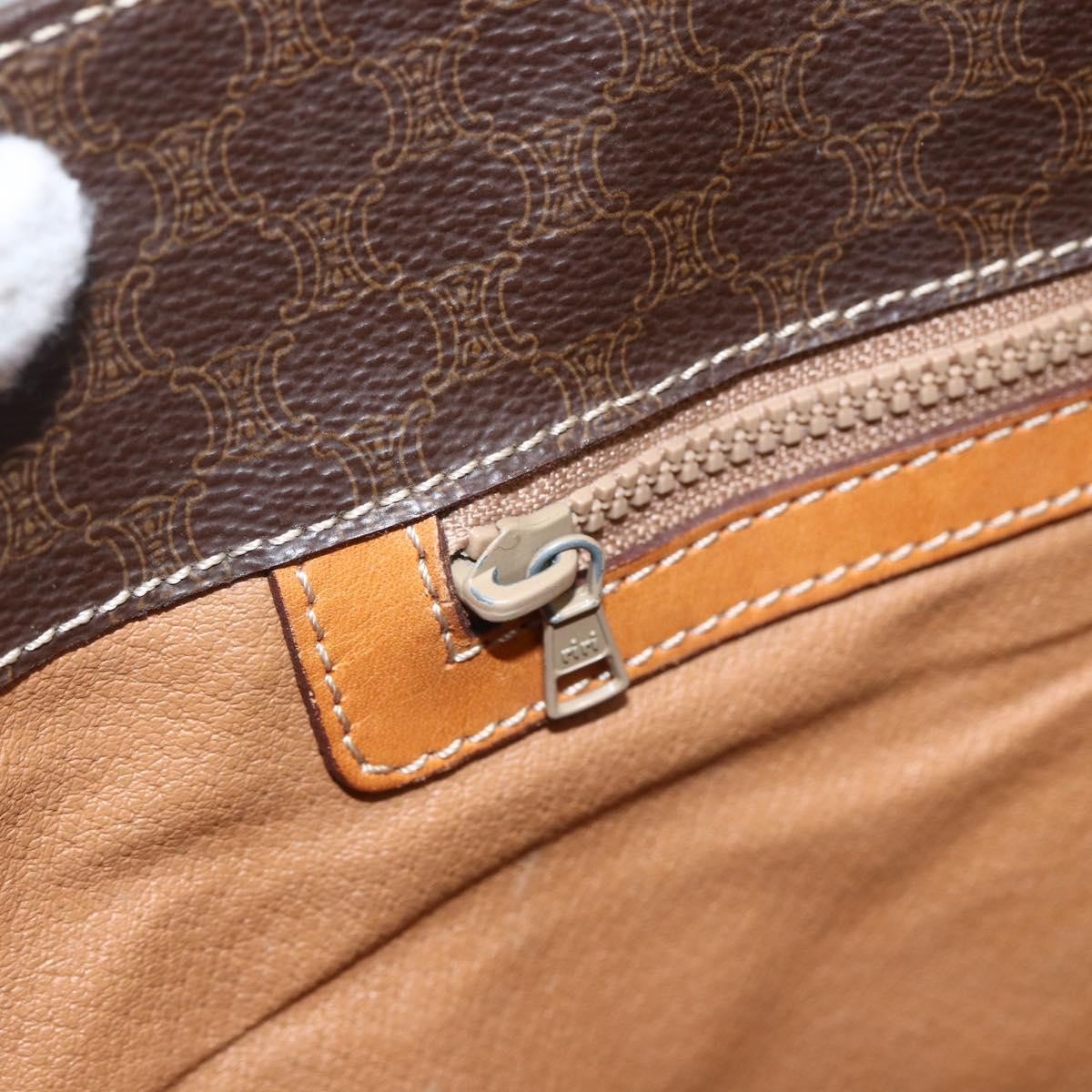 Celine Vintage Macadam Canvas Brown Canvas Tote Bag Bag (Pre-Owned)